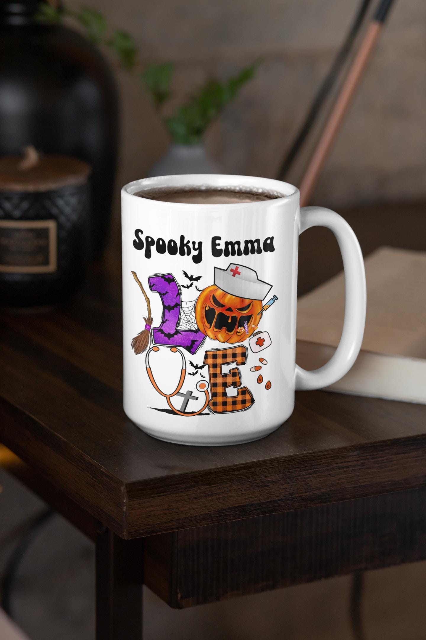 CUSTOM NURSE HALLOWEEN mug gifts for men women Spooky Season Halloween mugs