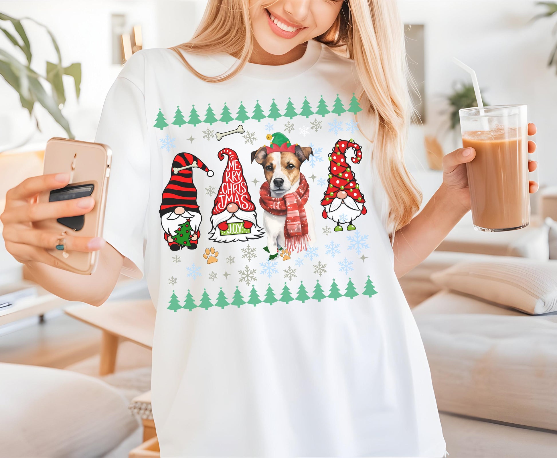 Jack Russell Terrier Christmas Shirt for men women