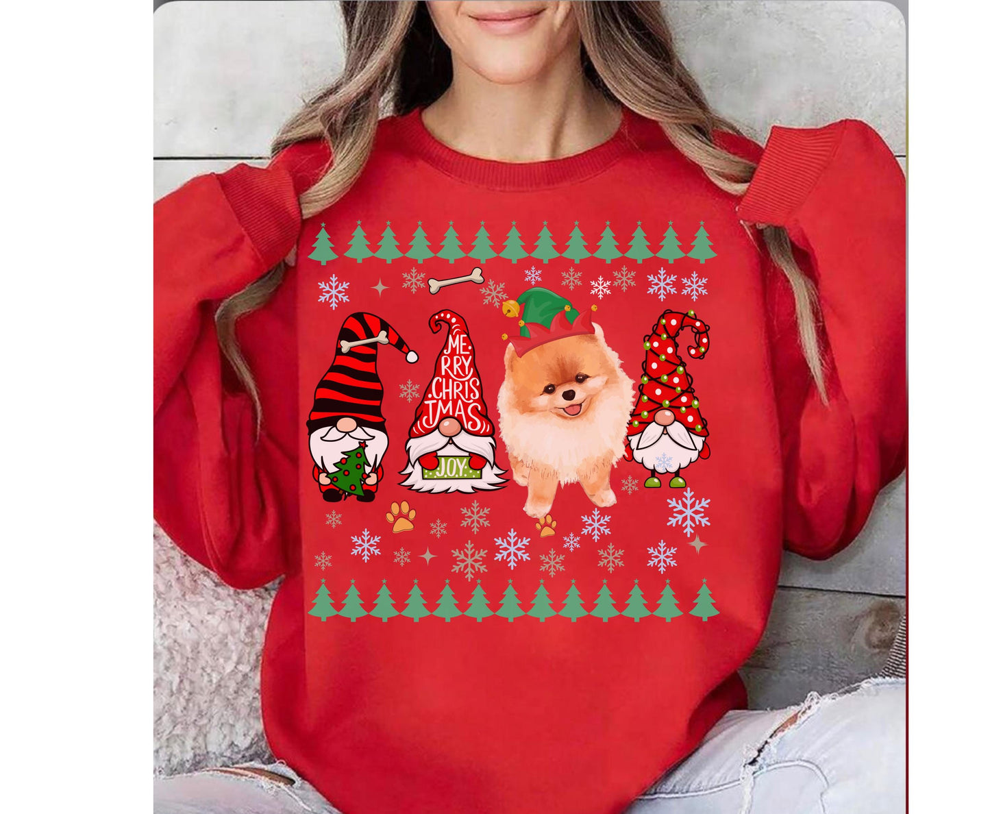 Festive Pomeranian Dog Christmas Tee - Holiday Xmas Unisex Sweatshirt Hoodie for Dog Lovers