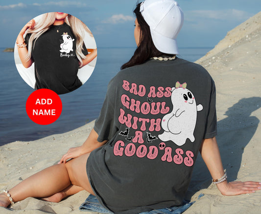 Retro Custom 
 Halloween Shirt Bad ass with a good ass