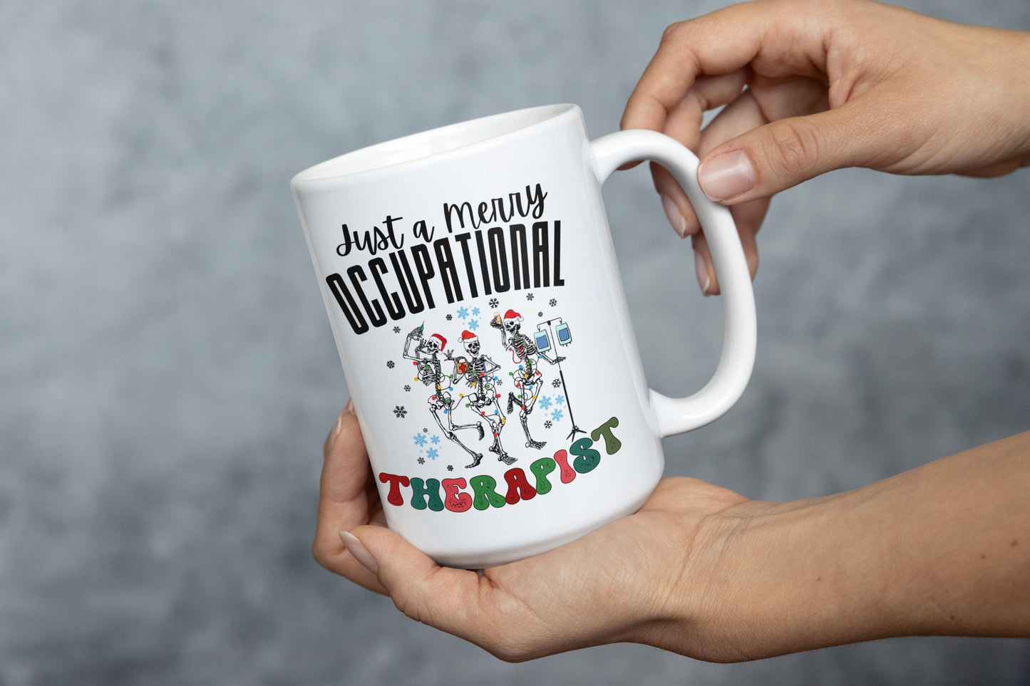 Merry Occupational Therapist Coffee Mug | Funny Christmas Gift for OTs | Holiday Occupational Therapy Coffee Cup | OT Christmas Mug Present