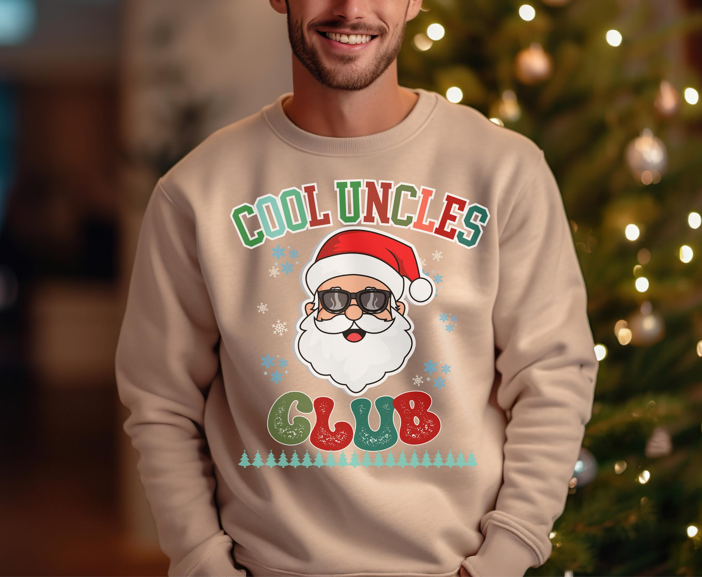 Cool Uncle&#39;s Club Christmas Shirt gift for Uncle Crewneck Winter Sweatshirt Hoodie