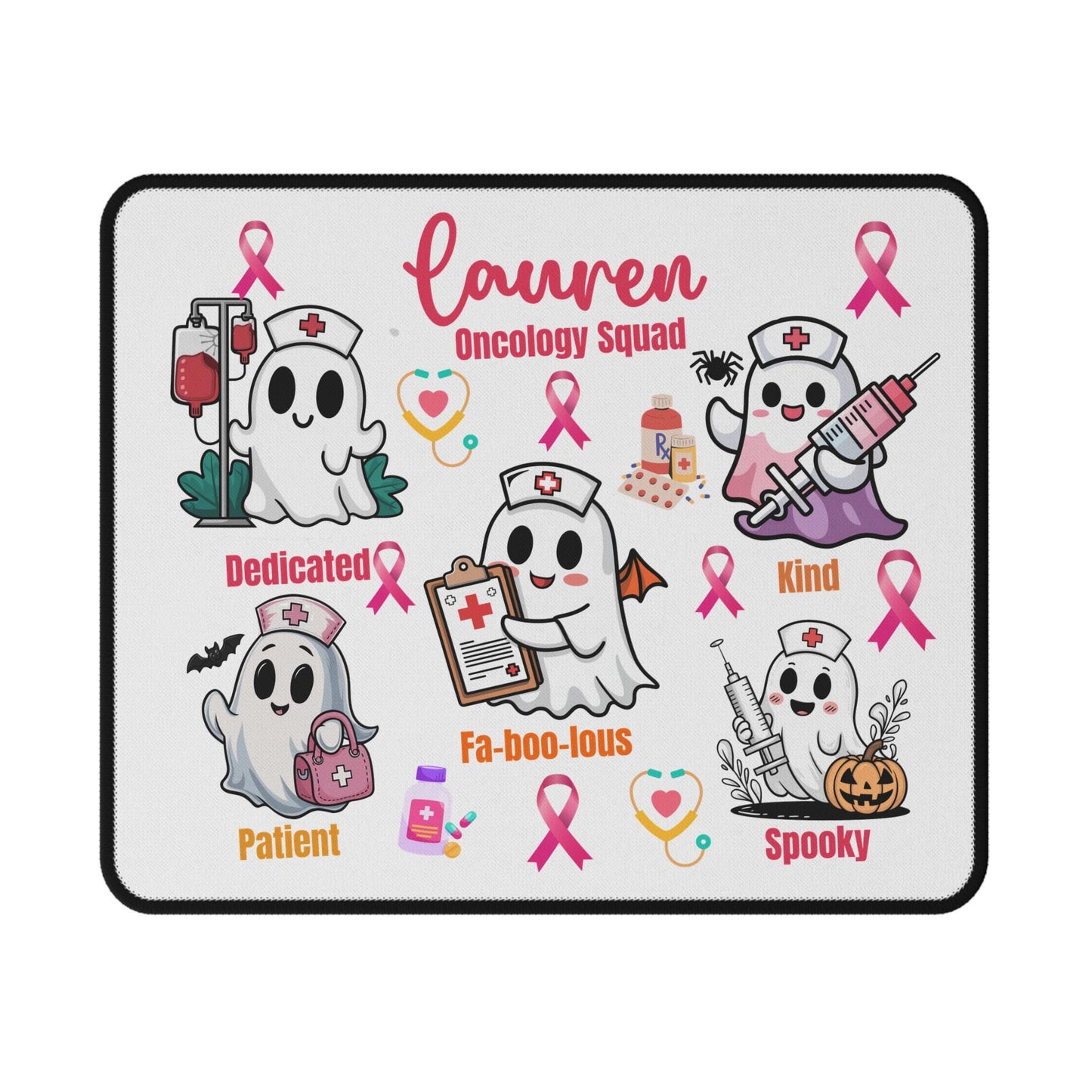 Custom Oncology Nurse Halloween Mouse Pad for Nurse | Non-Slip Spooky Fall Oncology Nurse Halloween Desk Decor Halloween gift for Men women