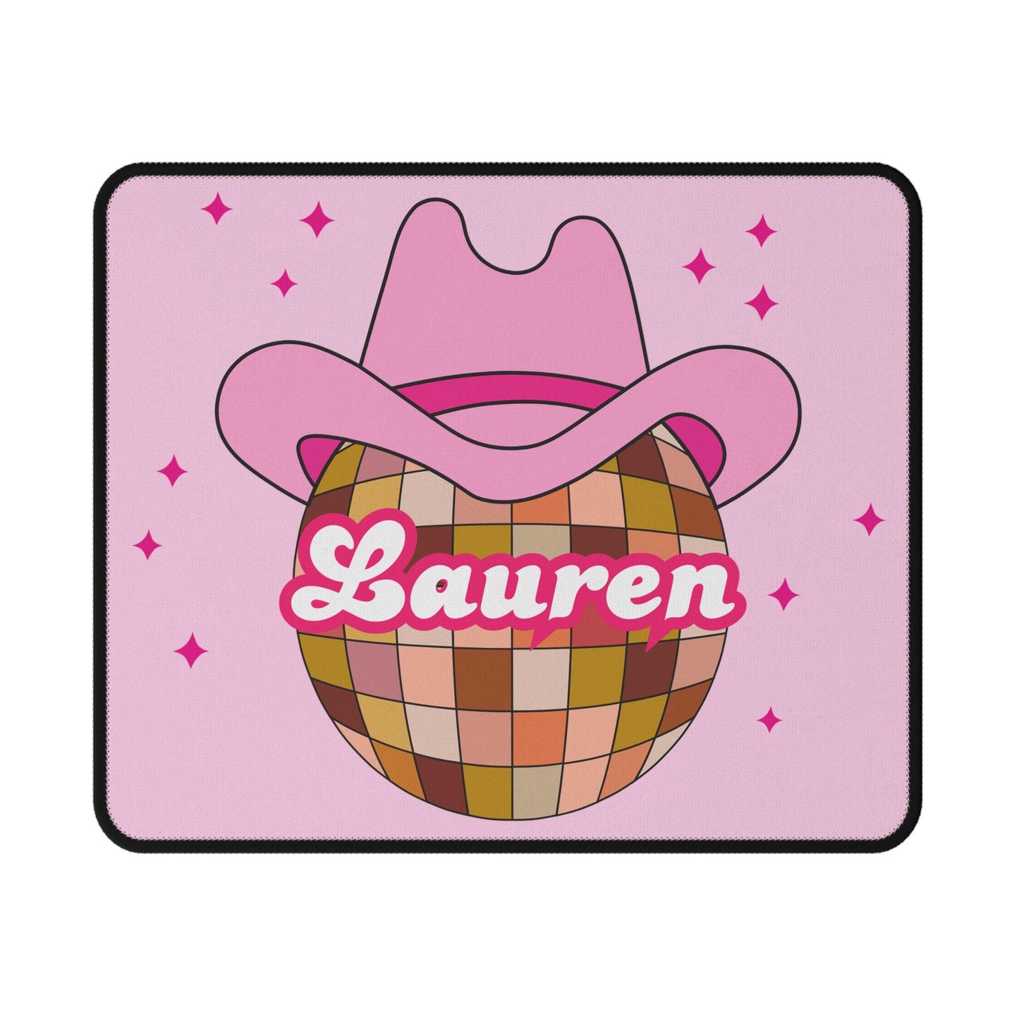 Custom Cowgirl Disco Non-Slip Mouse Pad Personalized Gift for Women Wife Girlfriend Sister Cowboy Western Birthday Christmas Office gifts