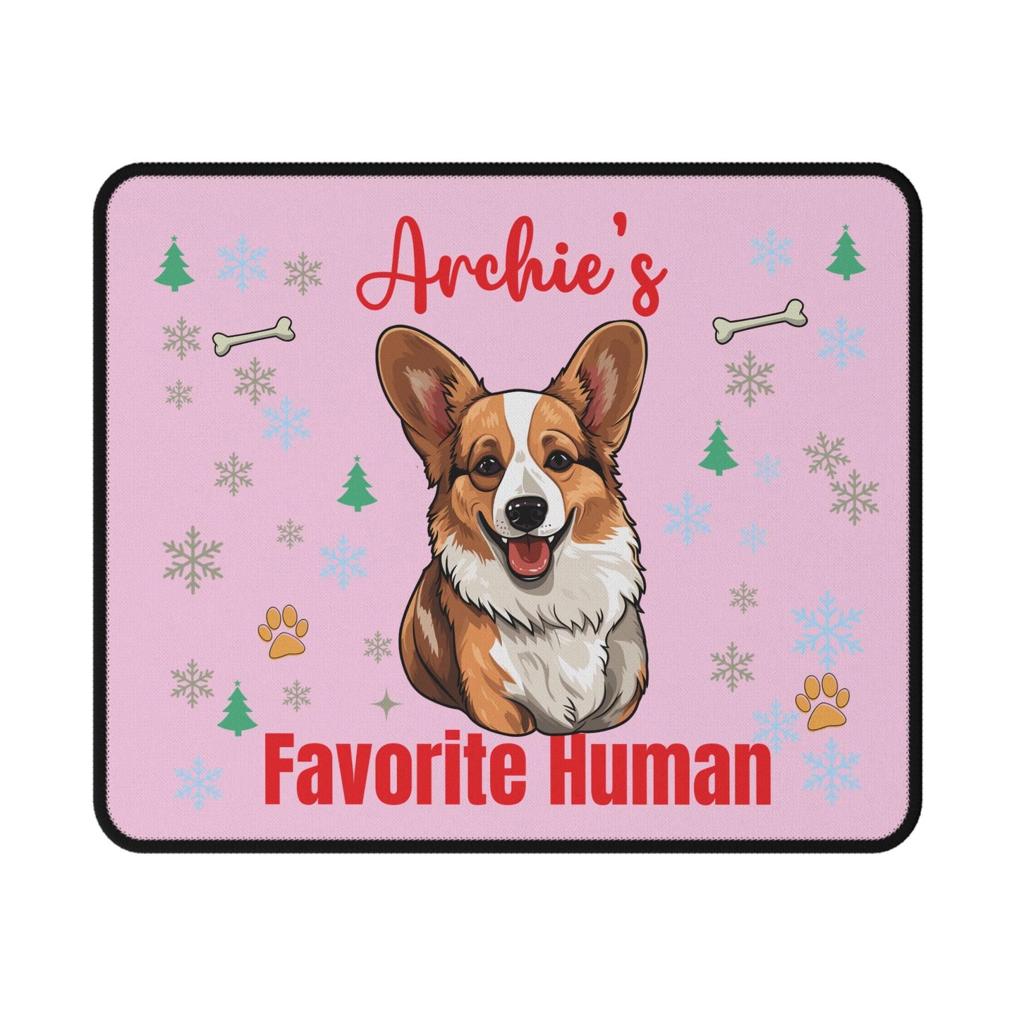 Custom Corgi Dog Winter Themed Festive Holiday Mouse Pad gifts