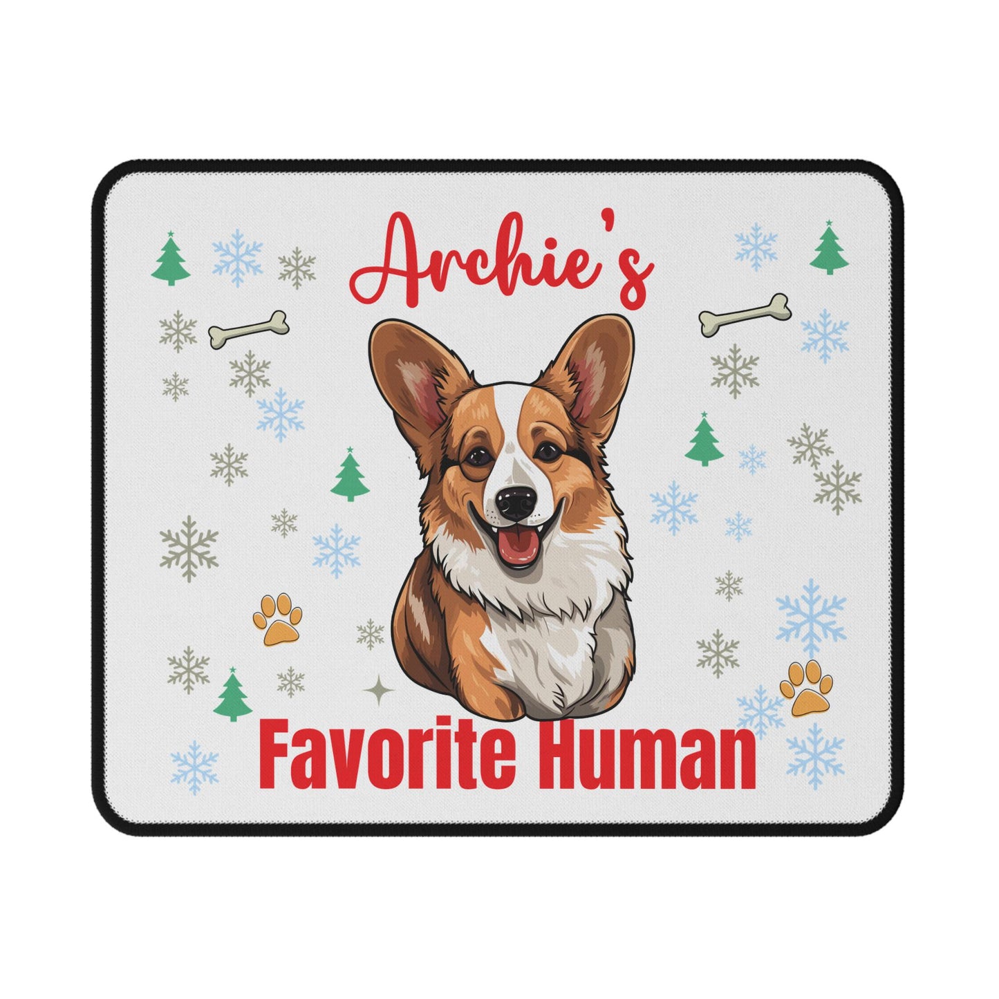 Custom Corgi Dog Winter Themed Festive Holiday Mouse Pad gifts