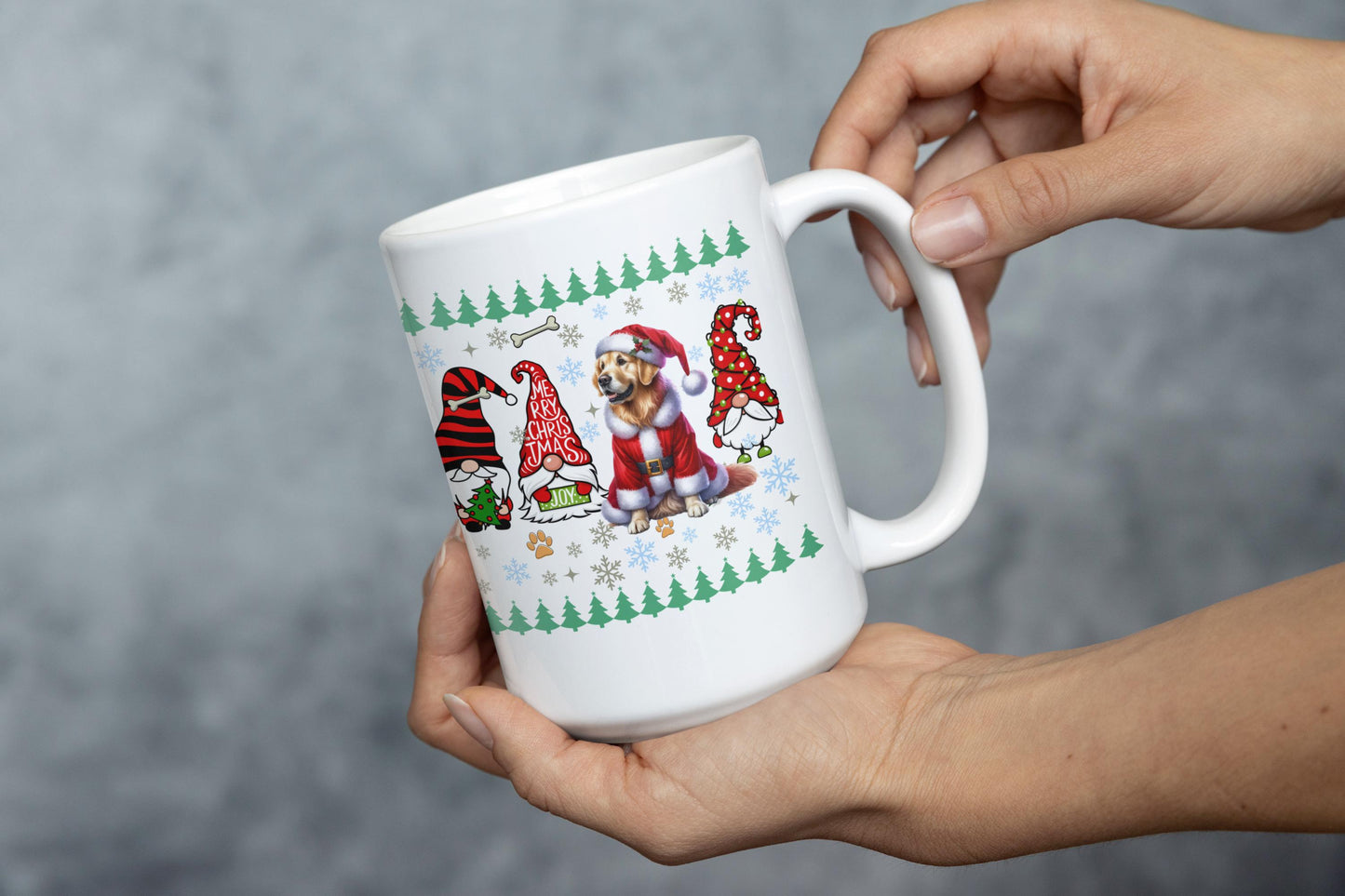 Festive Golden retriever Christmas Mug Holiday Dog Lover Ceramic Coffee Mug Xmas Gift for  Dog Owner Christmas Golden retriever Mug gifts