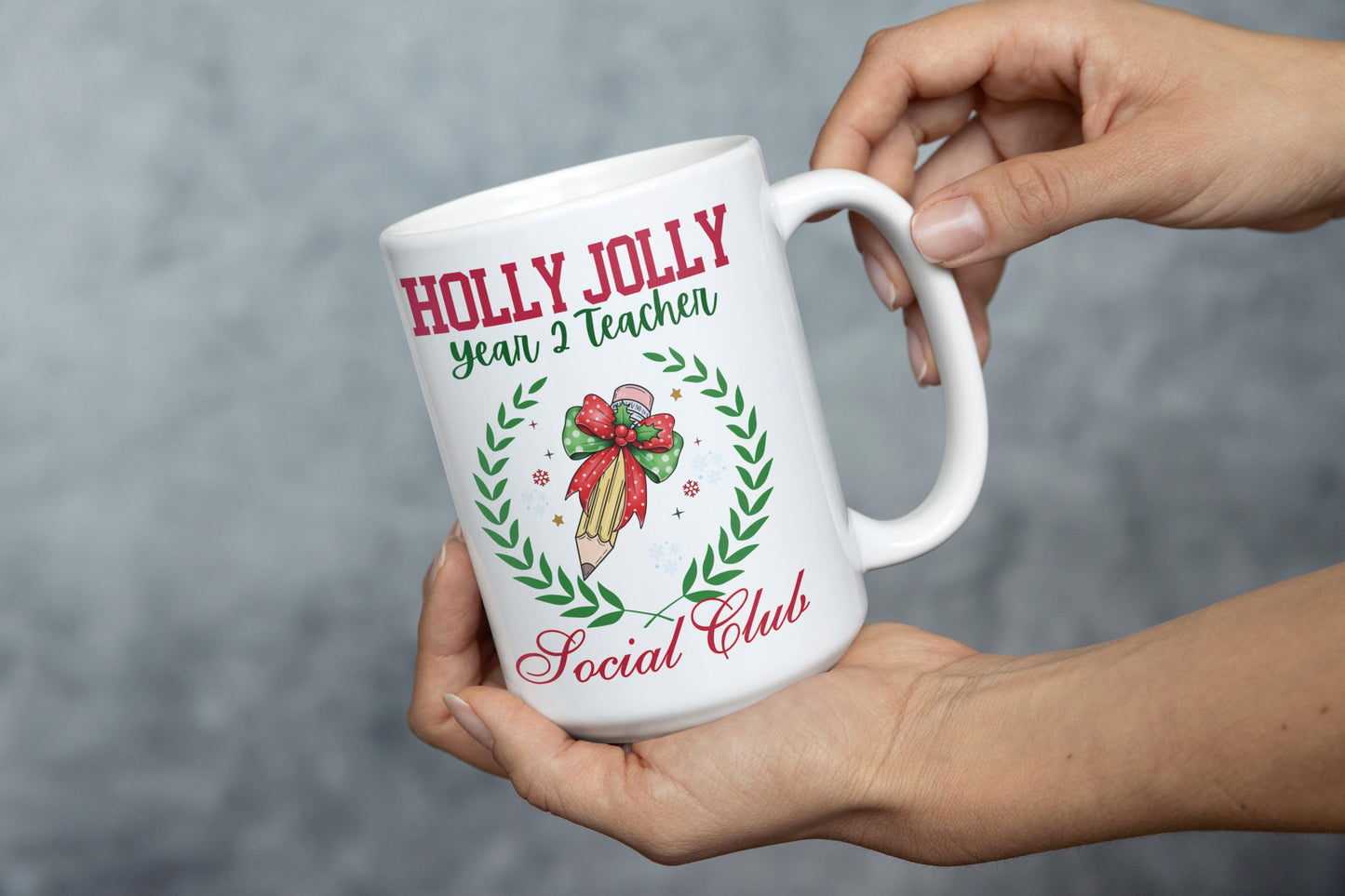 Custom Teacher Christmas mug Add any Year 1 2 3 4 5 6 Personalize Year Christmas Holiday Mug Christmas Gift | Unique Teacher Party Mug gifts