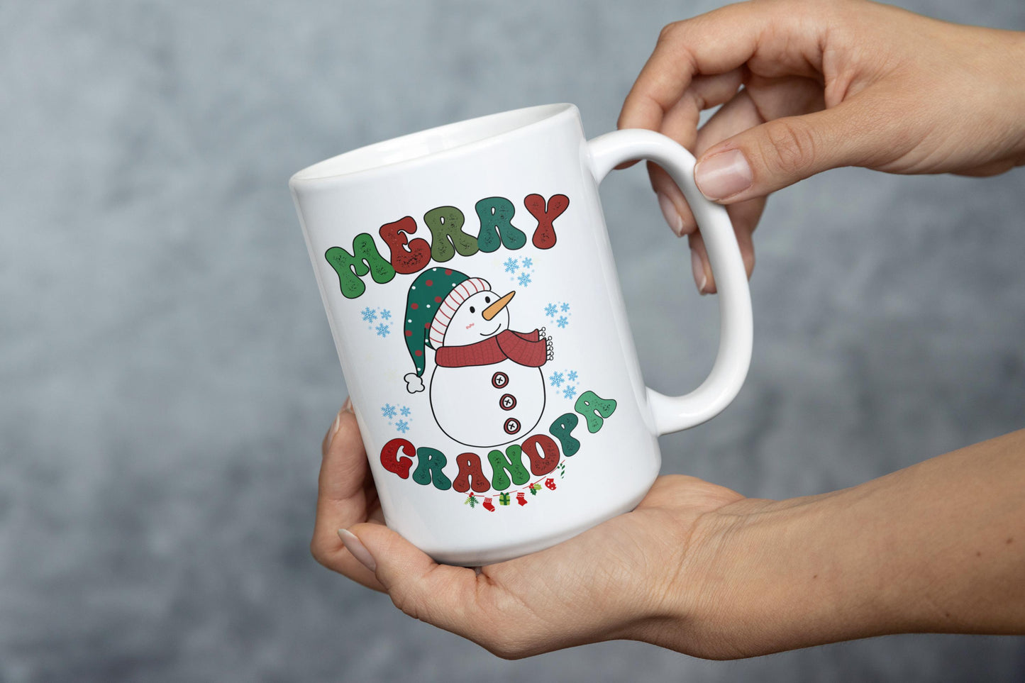 Merry Grandpa Christmas Coffee Mug | Retro Grandpa Xmas Mug | Funny & Heartfelt Christmas Gift for Grandpa | Unique Grandfather Coffee Cup