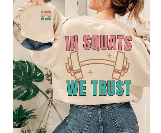 Vsco Funny Workout T-Shirt In Squats we trust Weightlifter fitness Gift Unisex Oversized Work Out Tee (Copy)