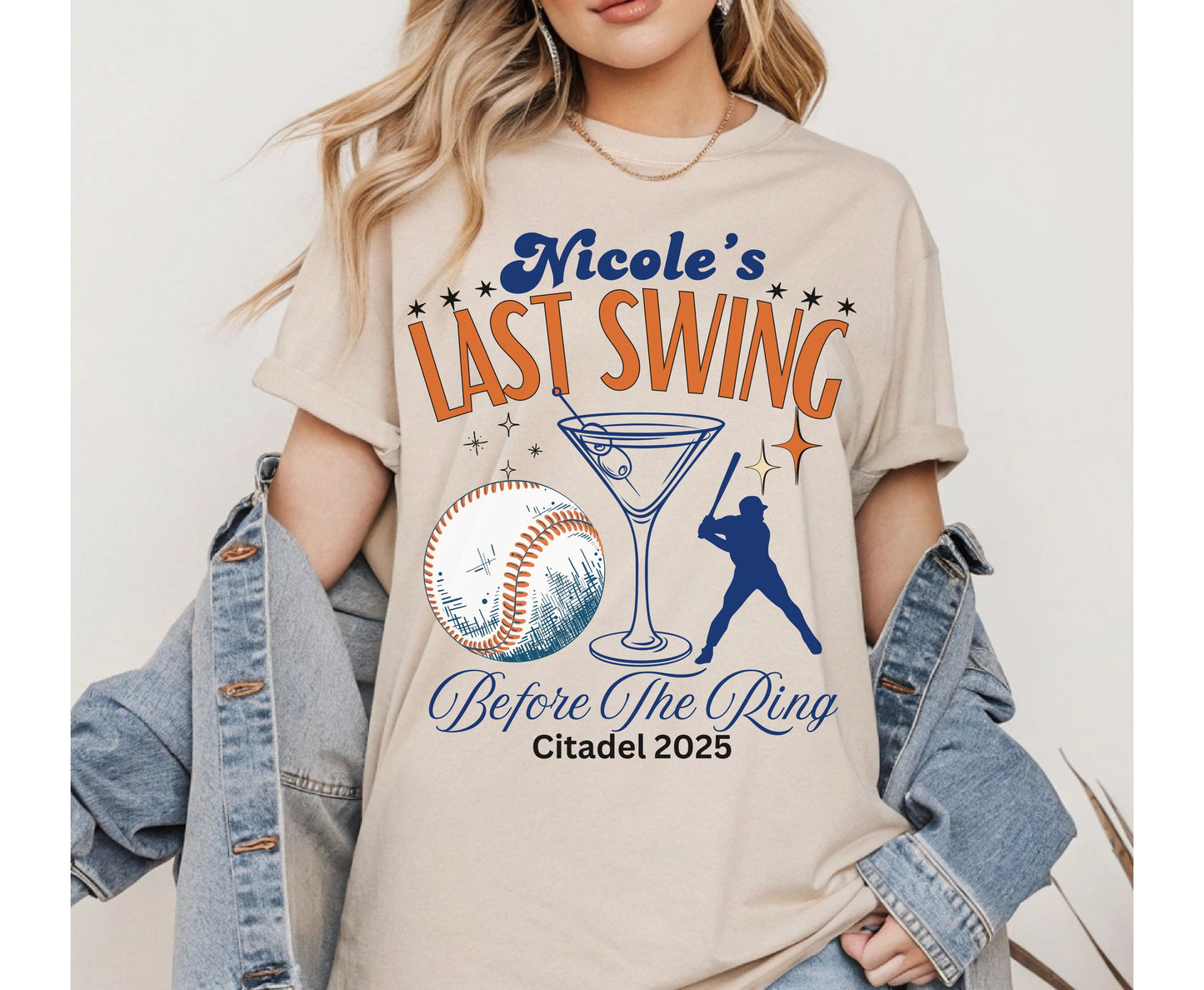 Custom Last Swing game day baseball themed Unisex Bachelorette Sweatshirt Tshirt