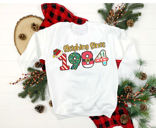 Sleighing since 1984 Festive Christmas Shirt for Men Women 40th Birthday Gifts for Her 40th Birthday 1985 Christmas Tees Sweatshirt Hoodie