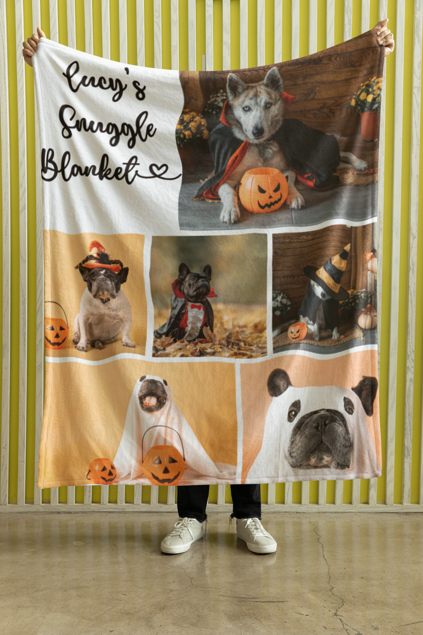 Halloween Gift Ideas for Her Add Dog Photo Personalized Blanket