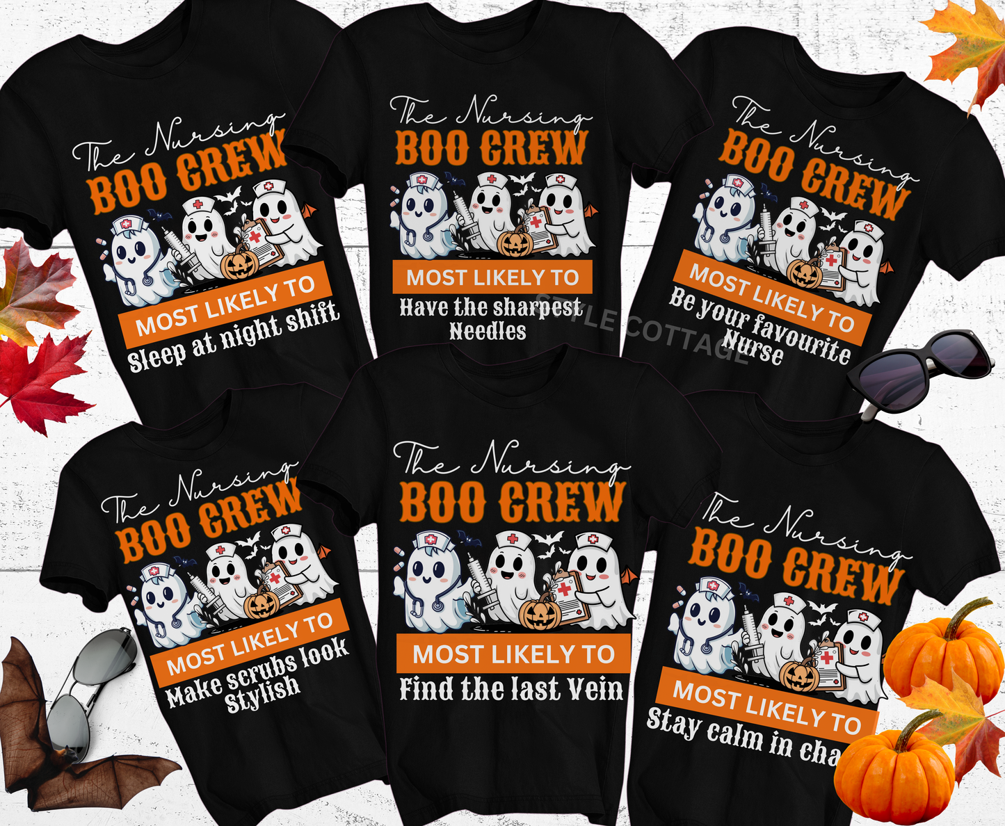 Custom Halloween Nursing Boo Crew Shirt for Men Women | Personalized Spooky Nurse Gift