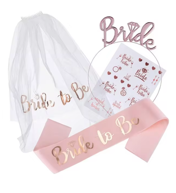 Bride to Be Set Sash Veil Heart Shaped Sunglasses Bridesmaid Gifts Hen Party Bridal Shower Bachelorette Wedding Decors Supplies