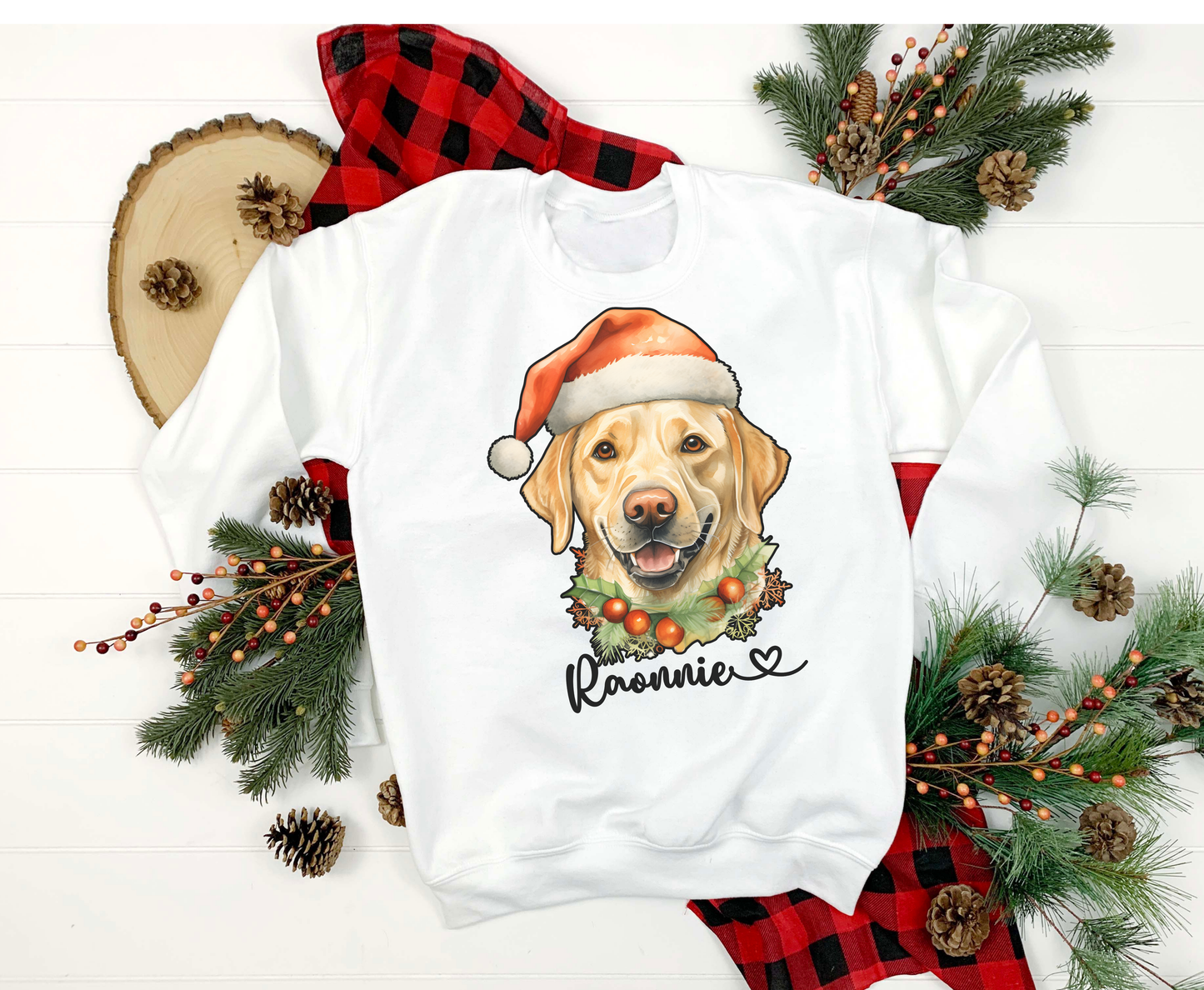 Custom Labrador Retriever Christmas T Shirt Cute Holiday Dog Lover Tee Sweatshirt Xmas