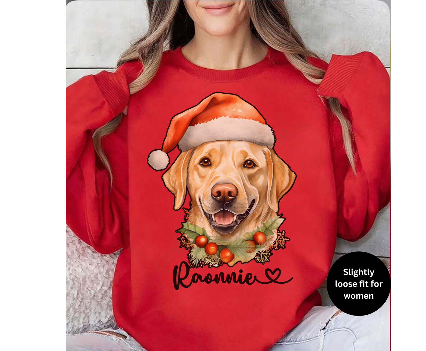 Custom Labrador Retriever Christmas T Shirt Cute Holiday Dog Lover Tee Sweatshirt Xmas