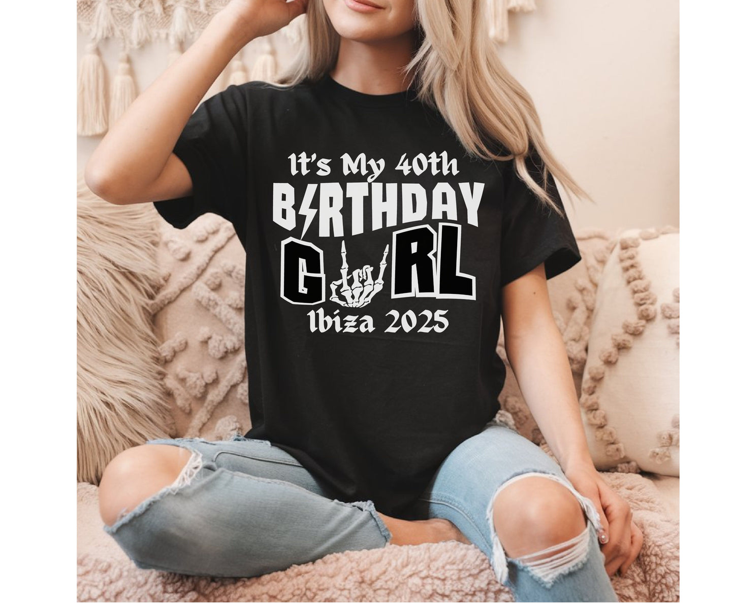 Custom 40th Rock N Roll Festival Birthday Party Tshirt Sweatshirt Jumper