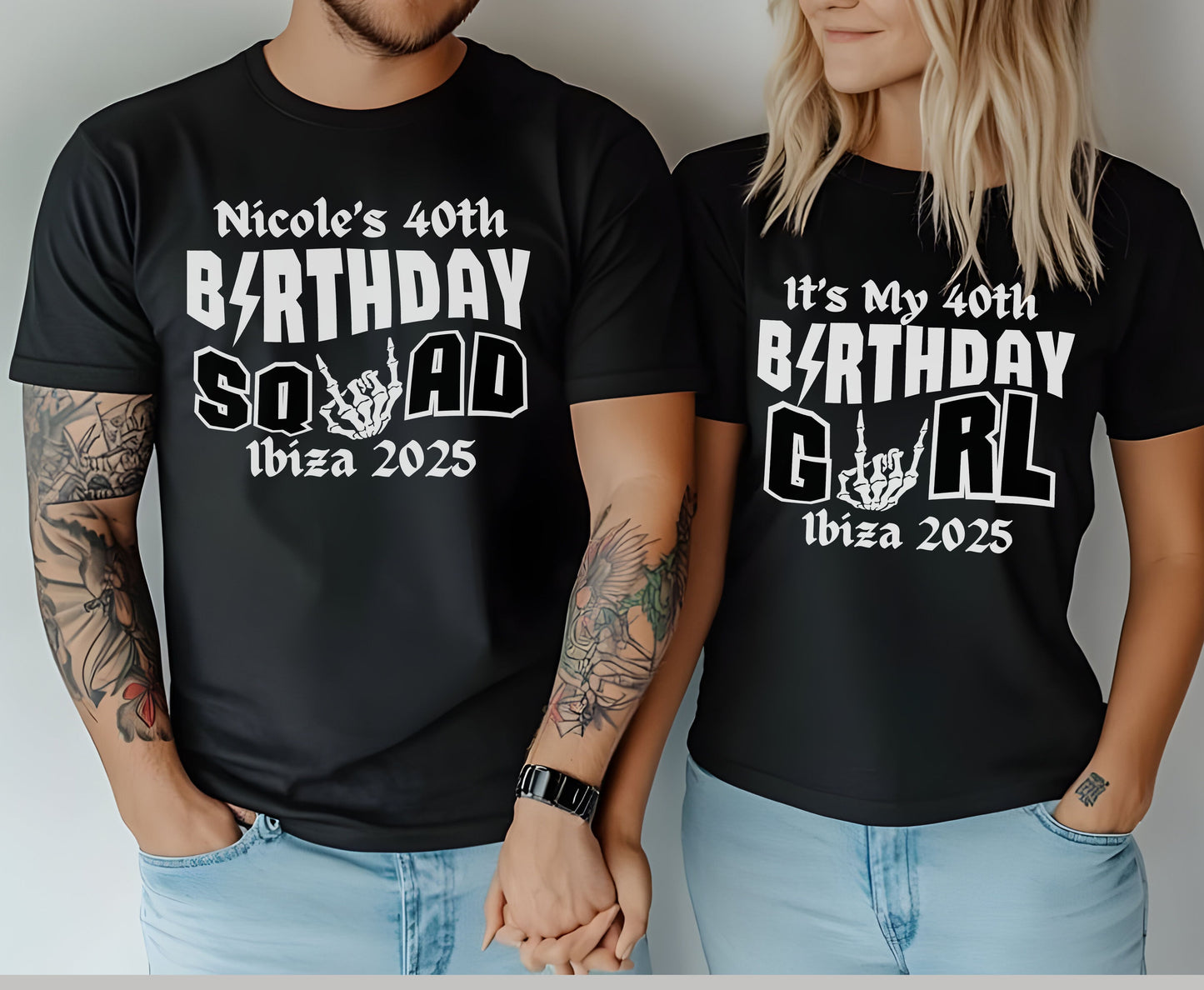 Custom 40th Rock N Roll Festival Birthday Party Tshirt Sweatshirt Jumper