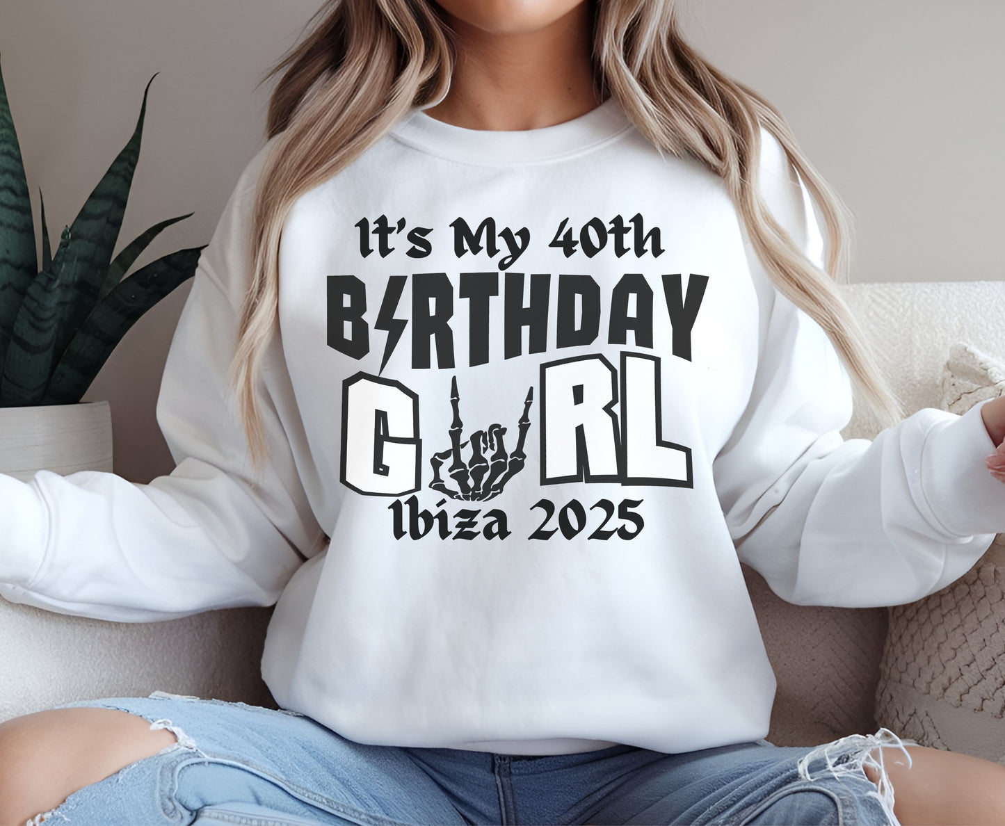 Custom 40th Rock N Roll Festival Birthday Party Tshirt Sweatshirt Jumper