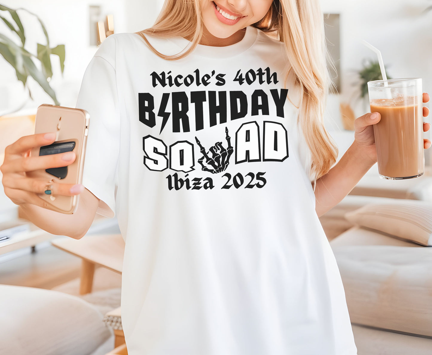 Custom 40th Rock N Roll Festival Birthday Party Tshirt Sweatshirt Jumper