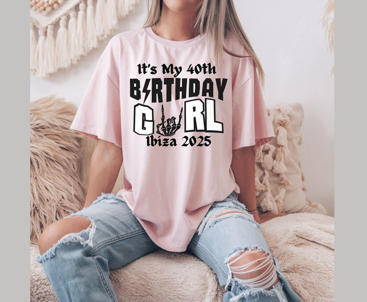 Custom 40th Rock N Roll Festival Birthday Party Tshirt Sweatshirt Jumper