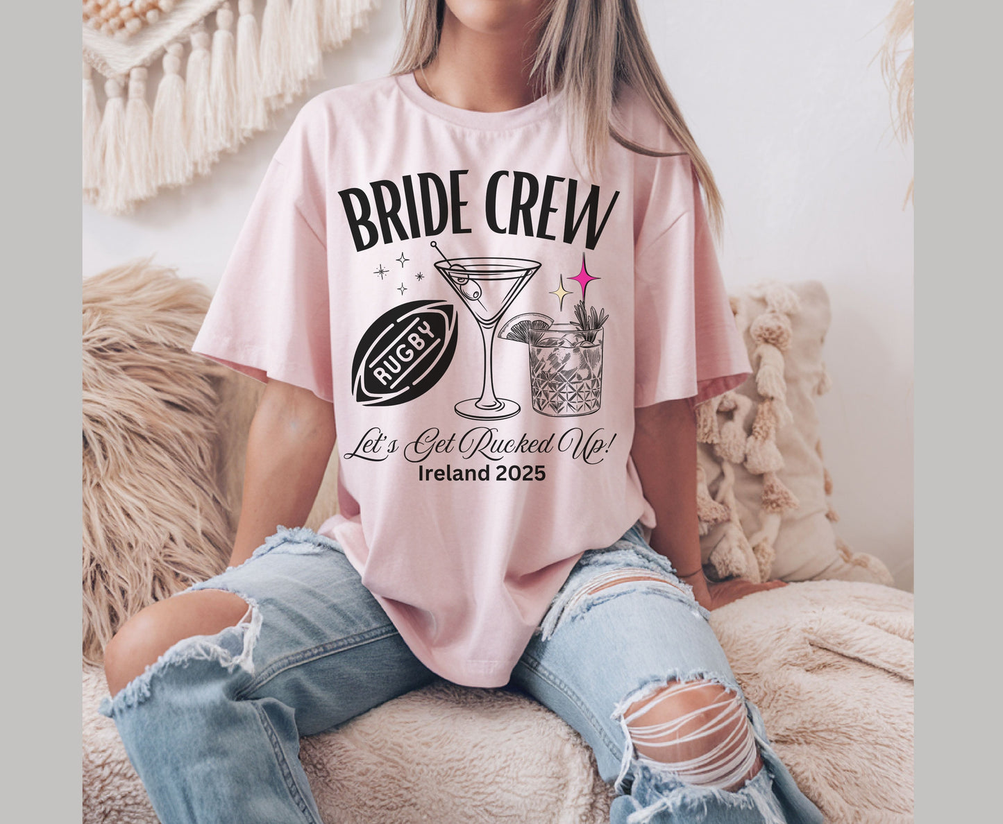 Custom Rugby game day Unisex Bachelorette Sweatshirt Hen Party Shirts