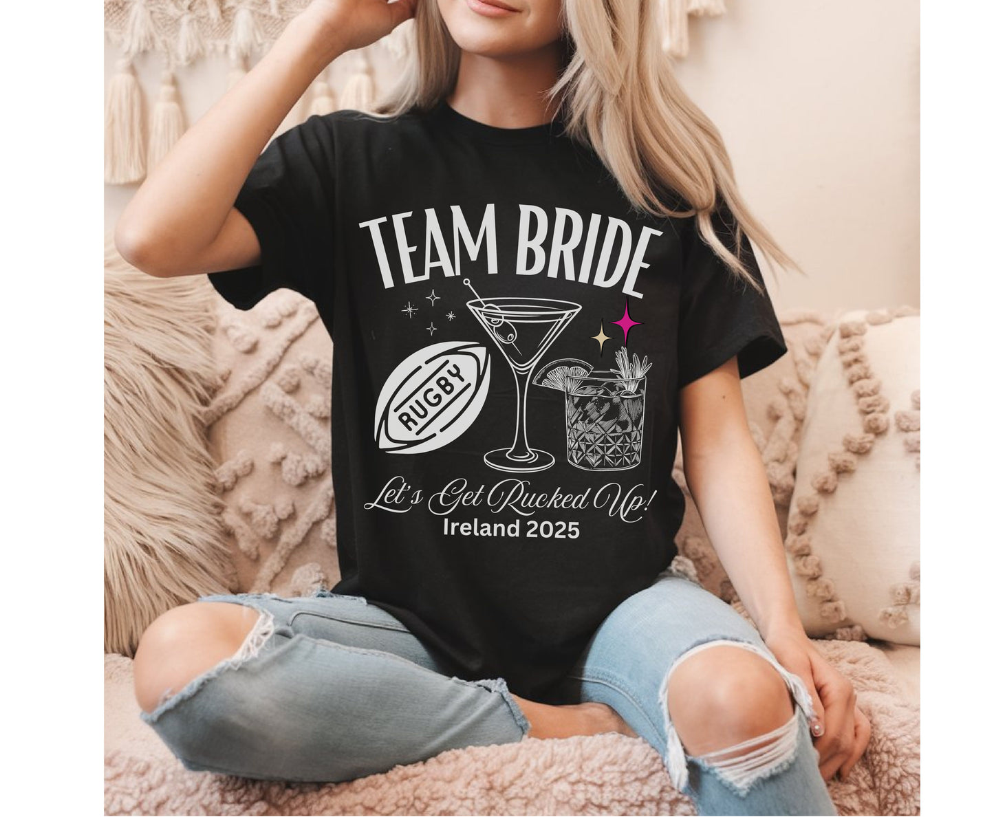 Custom Rugby game day Unisex Bachelorette Sweatshirt Hen Party Shirts