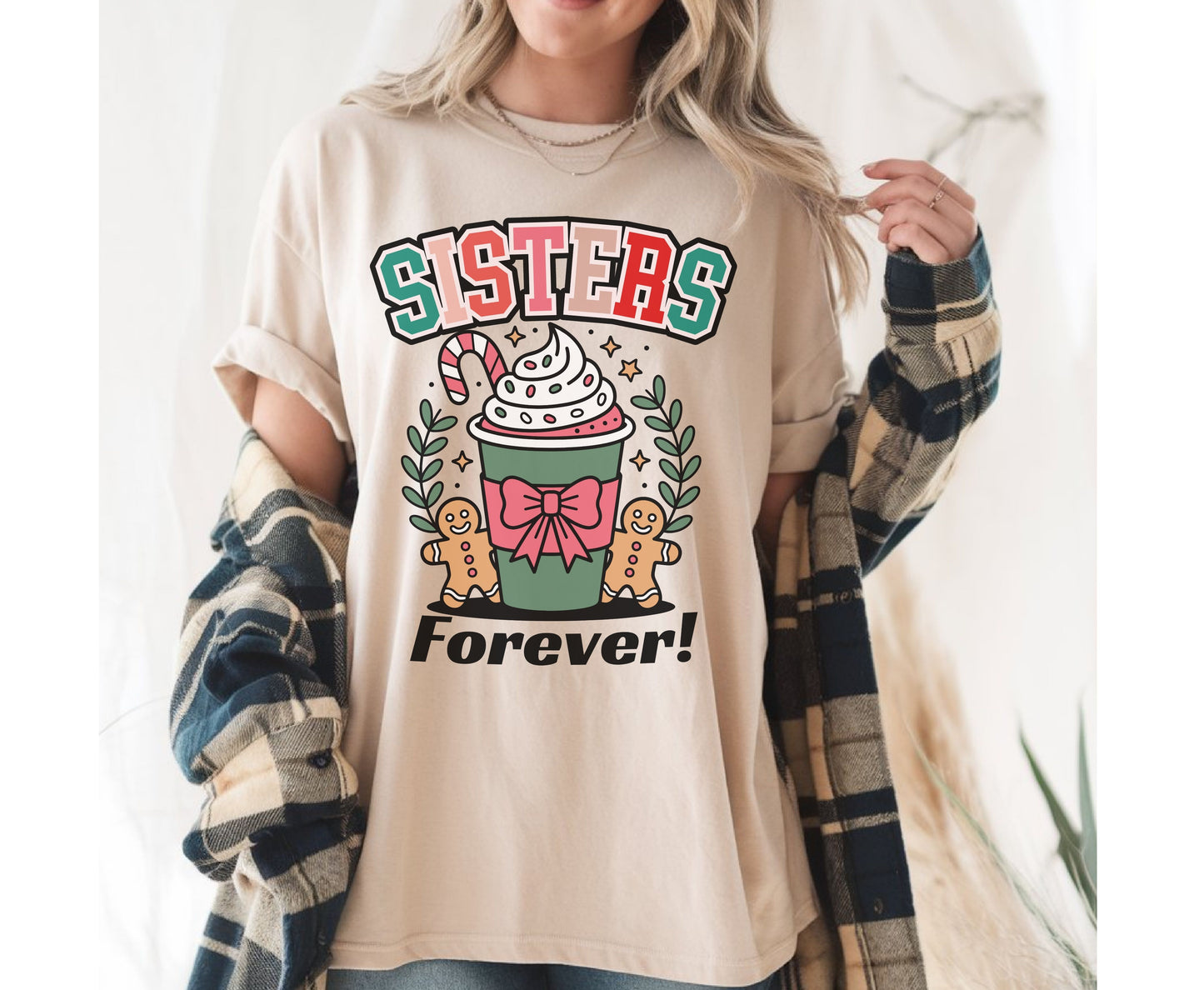 Sisters Forever Christmas Tee Jumper - Festive Gifts for Sisters