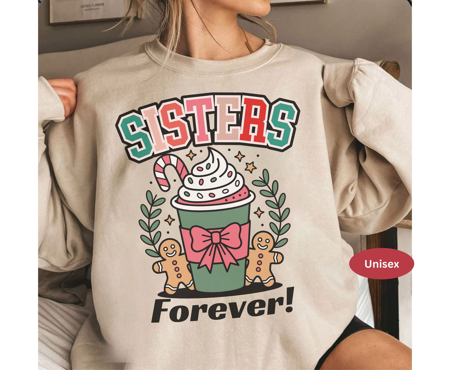 Sisters Forever Christmas Tee Jumper - Festive Gifts for Sisters