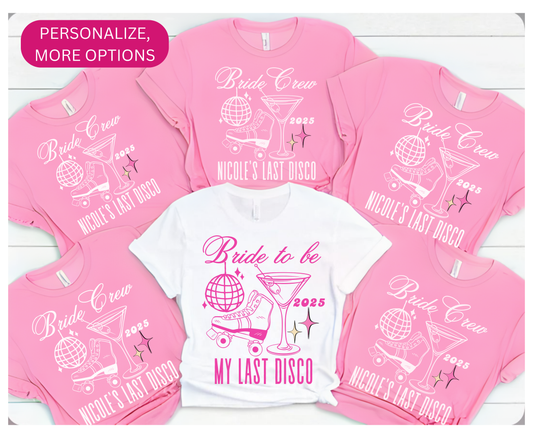 Custom Disco Themed 90s Bachelorette Hen Party Shirts