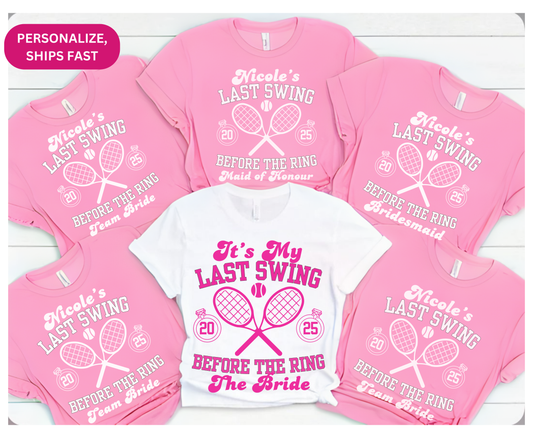 Tennis Themed Bachelorette Hen Party Shirts