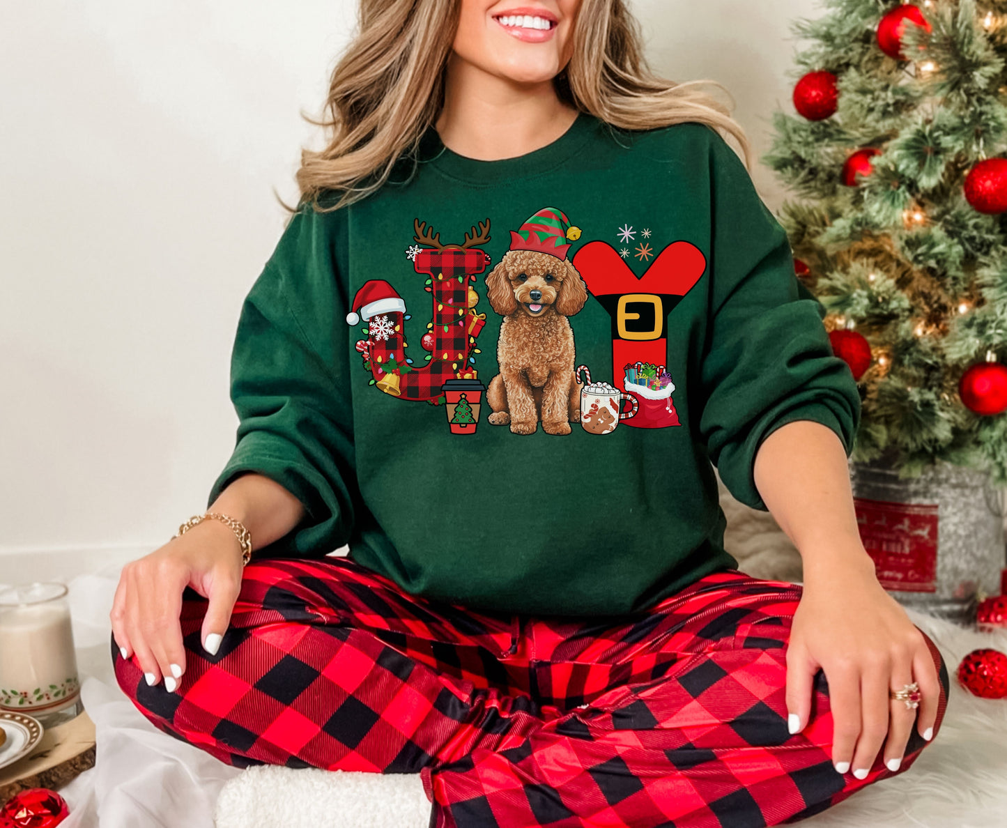 Poodle Dog Breed Christmas Tee Jumper - Poodle Dog mom dad Xmas Unisex Shirts