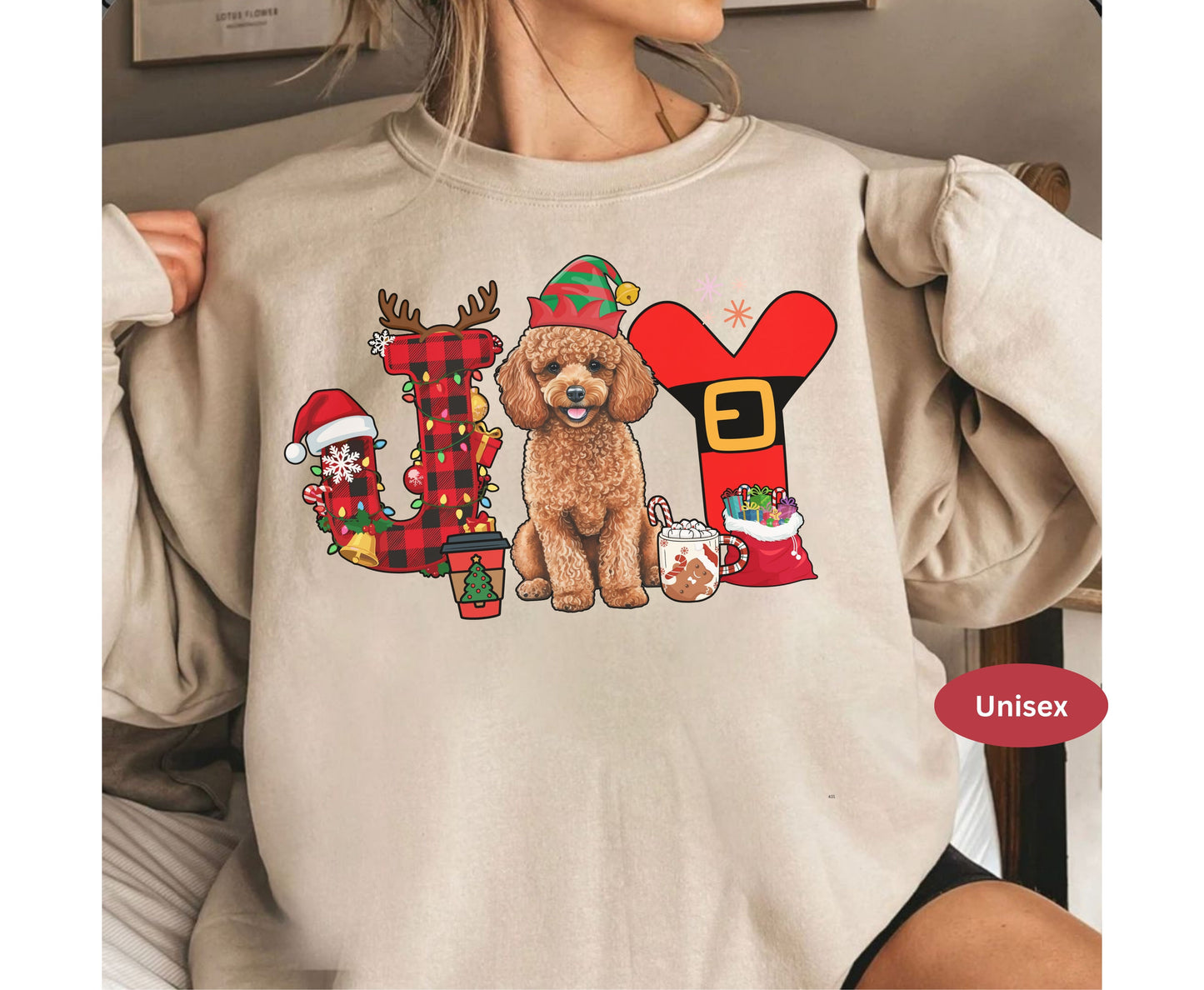 Poodle Dog Breed Christmas Tee Jumper - Poodle Dog mom dad Xmas Unisex Shirts