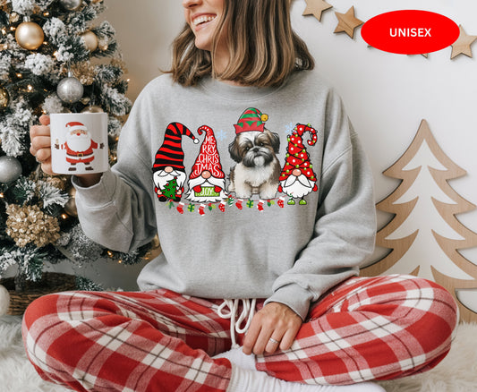 Shih Tzu Dog Breed Christmas Tee Jumper - Shih Tzu Dog mom dad Xmas Unisex Shirts