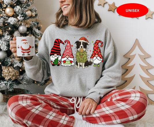 Border Collie Dog Breed Christmas Tee Jumper - Border Collie Dog mom dad Xmas Unisex Shirts