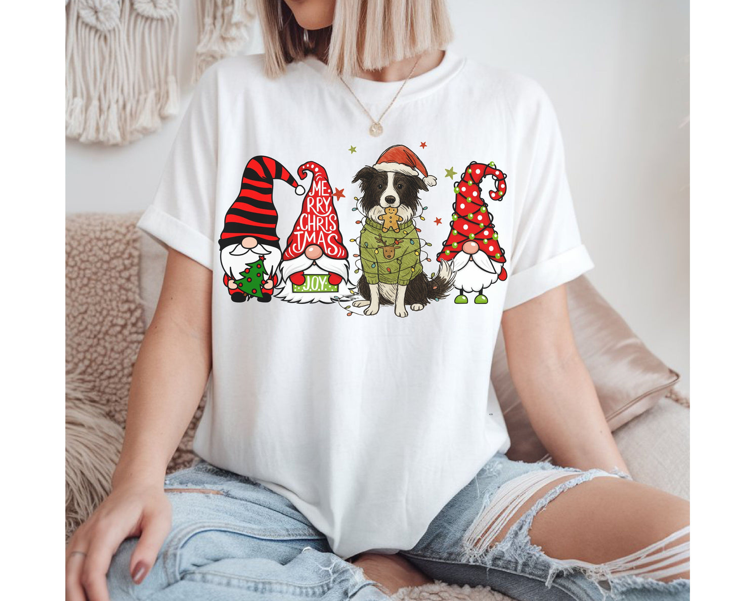 Border Collie Dog Breed Christmas Tee Jumper - Border Collie Dog mom dad Xmas Unisex Shirts