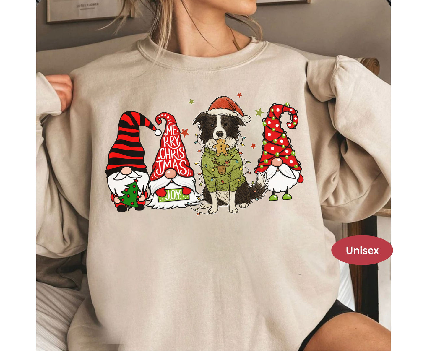 Border Collie Dog Breed Christmas Tee Jumper - Border Collie Dog mom dad Xmas Unisex Shirts