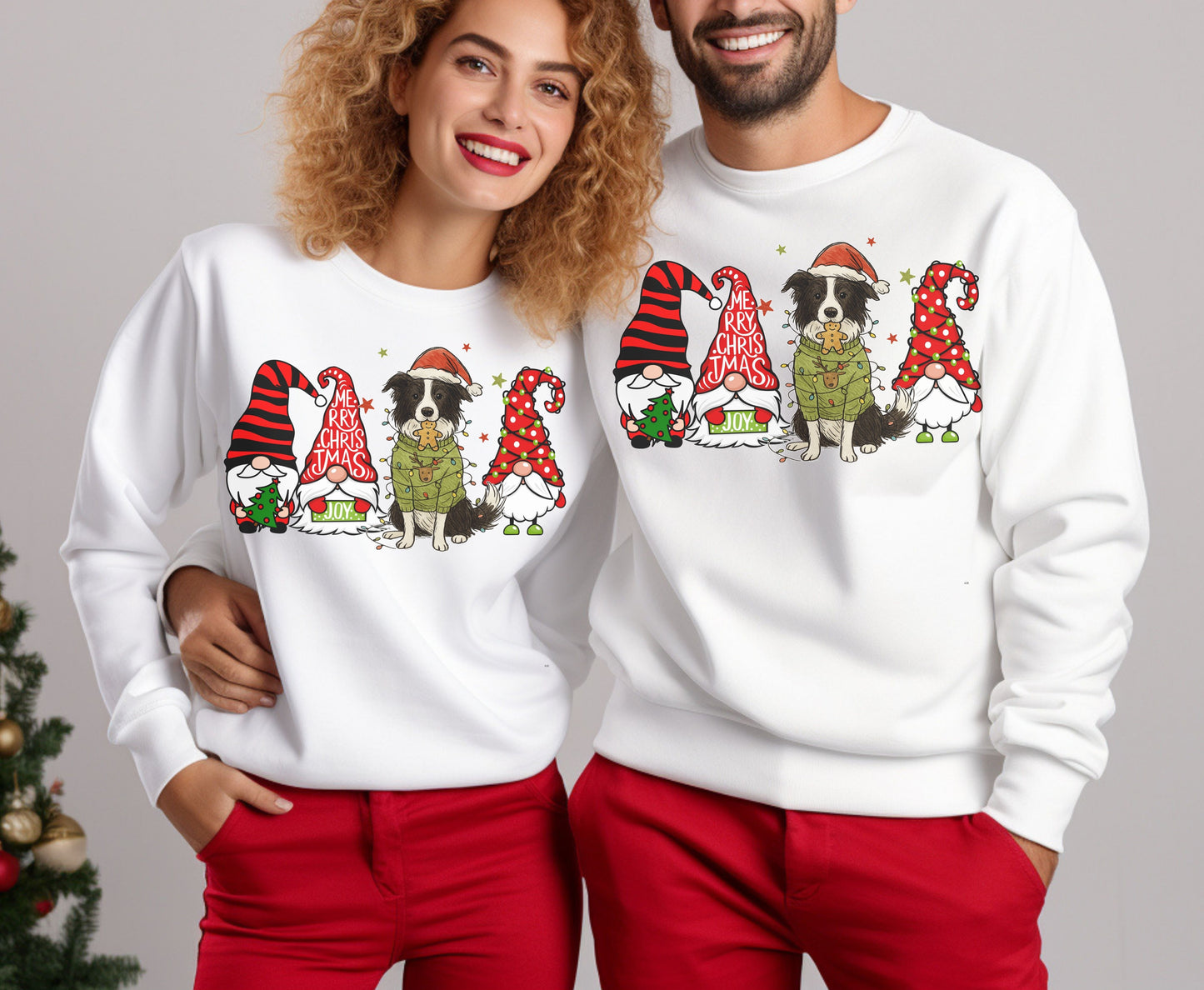 Border Collie Dog Breed Christmas Tee Jumper - Border Collie Dog mom dad Xmas Unisex Shirts