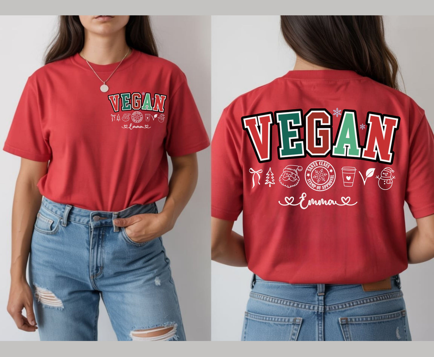 VSCO Vegan Christmas Shirts - Unisex Xmas Vegan Tee Sweatshirt for Men Women