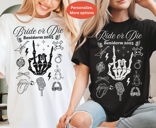 Custom Rock N Roll Bachelorette Shirts Till death do we party